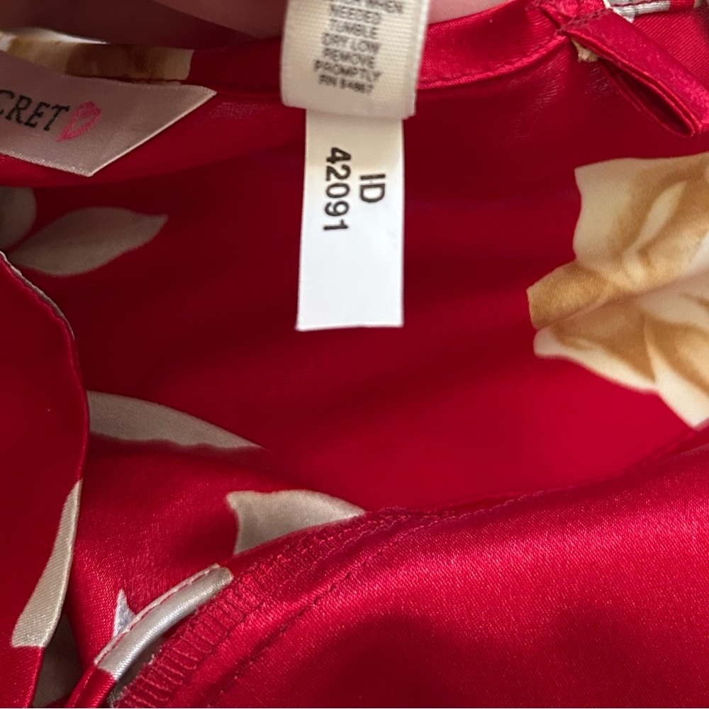 Victoria's Secret red floral print Chemise slip dress/nightgown - Picture 4 of 10